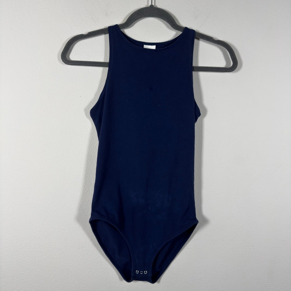 Victoria's Secret PINK Navy Blue Sleeveless High Neck Racerback Bodysuit XS
